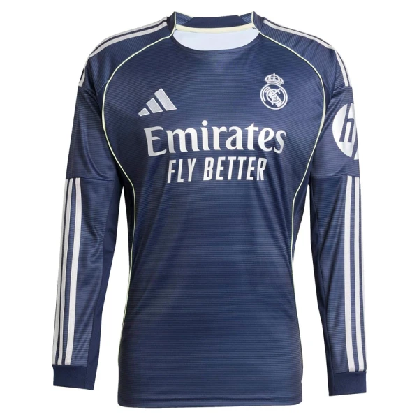 Real Madrid Fodboldtrøje Herre Udebane 25/26 Langærmet Real Madrid Fodboldtrøje Herre Udebane 25/26 Langærmet
