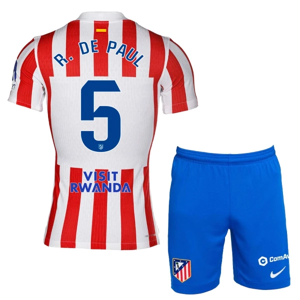 Atlético Madrid R. De Paul 5 Fodboldtrøje Børn Hjemmebane 25/26 Atlético Madrid R. De Paul 5 Fodboldtrøje Børn Hjemmebane 25/26