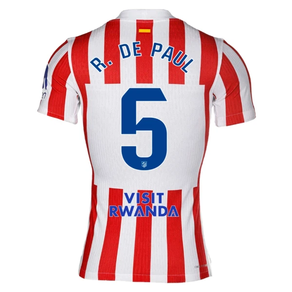 Atlético Madrid R. De Paul 5 Fodboldtrøje Herre Hjemmebane 25/26 Atlético Madrid R. De Paul 5 Fodboldtrøje Herre Hjemmebane 25/26