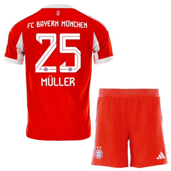 FC Bayern München Thomas Müller 25 Fodboldtrøje Børn Hjemmebane 25/26 FC Bayern München Thomas Müller 25 Fodboldtrøje Børn Hjemmebane 25/26