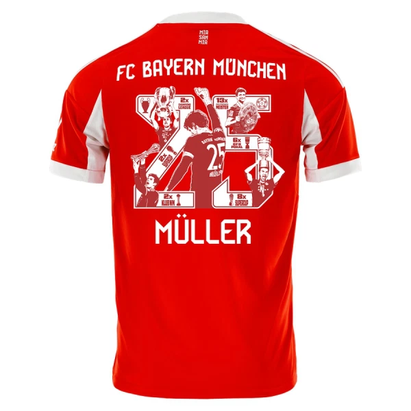 FC Bayern München Thomas Müller 25 Fodboldtrøje Herre Hjemmebane 25/26 Speciel FC Bayern München Thomas Müller 25 Fodboldtrøje Herre Hjemmebane 25/26 Speciel