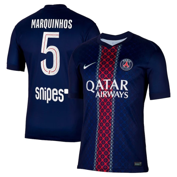 Paris Saint-Germain Marquinhos 5 Fodboldtrøje Herre Hjemmebane 25/26 Paris Saint-Germain Marquinhos 5 Fodboldtrøje Herre Hjemmebane 25/26