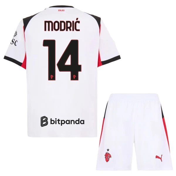 AC Milan Modrić 14 Fodboldtrøje Børn Udebane 25/26 AC Milan Modrić 14 Fodboldtrøje Børn Udebane 25/26