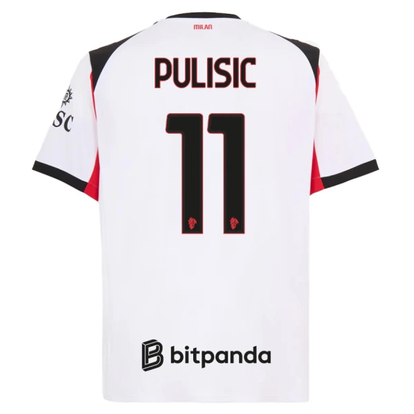 AC Milan Pulisic 11 Fodboldtrøje Herre Udebane 25/26 AC Milan Pulisic 11 Fodboldtrøje Herre Udebane 25/26