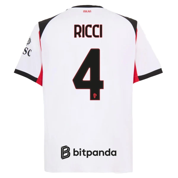 AC Milan Ricci 4 Fodboldtrøje Herre Udebane 25/26 AC Milan Ricci 4 Fodboldtrøje Herre Udebane 25/26
