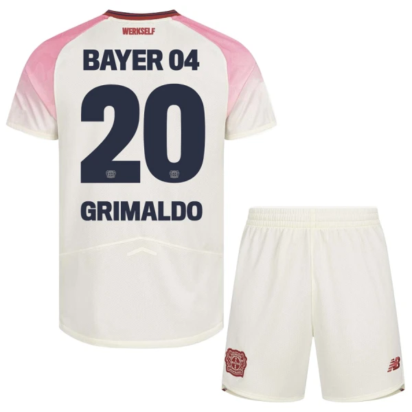 Bayer Leverkusen Alejandro Grimaldo 20 Fodboldtrøje Børn Udebane 25/26 Bayer Leverkusen Alejandro Grimaldo 20 Fodboldtrøje Børn Udebane 25/26