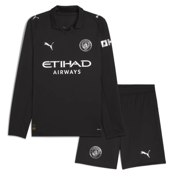 Manchester City Fodboldtrøje Børn Udebane 25/26 Langærmet Manchester City Fodboldtrøje Børn Udebane 25/26 Langærmet