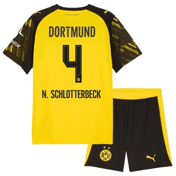 Borussia Dortmund N. Schlotterbeck 4 Fodboldtrøje Børn Hjemmebane 25/26 Borussia Dortmund N. Schlotterbeck 4 Fodboldtrøje Børn Hjemmebane 25/26