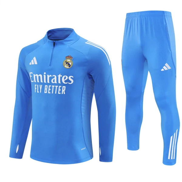 Real Madrid Trænings sweatshirt sæt Herre 25/26 Blå Real Madrid Trænings sweatshirt sæt Herre 25/26 Blå