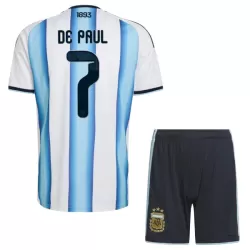 Argentina De Paul 7 Fodboldtrøje Børn Hjemmebane VM 2026
