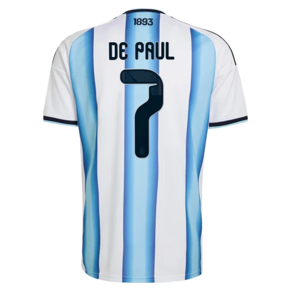 Argentina De Paul 7 Fodboldtrøje Børn Hjemmebane VM 2026