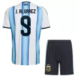 Argentina J. Alvarez 9 Fodboldtrøje Børn Hjemmebane VM 2026