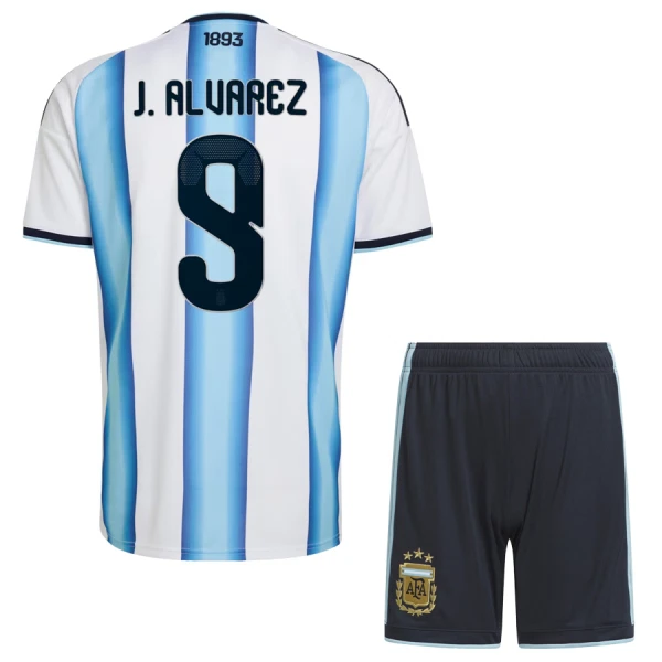 Argentina J. Alvarez 9 Fodboldtrøje Børn Hjemmebane VM 2026