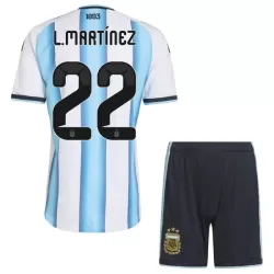 Argentina Lautaro Martinez 22 Fodboldtrøje Børn Hjemmebane VM 2026