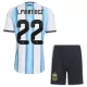 Argentina Lautaro Martinez 22 Fodboldtrøje Børn Hjemmebane VM 2026