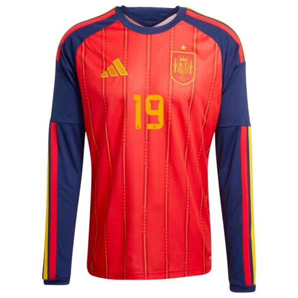Spanien Lamine Yamal 19 Fodboldtrøje Herre Hjemmebane VM 2026 Langærmet