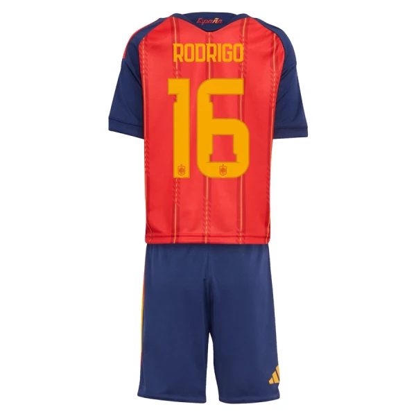 Spanien Rodrigo 16 Fodboldtrøje Børn Hjemmebane VM 2026