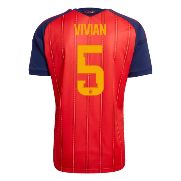 Spanien Vivian 5 Fodboldtrøje Herre Hjemmebane VM 2026