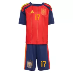 Spanien Williams JR 17 Fodboldtrøje Børn Hjemmebane VM 2026