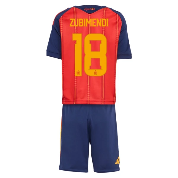 Spanien ZUBIMENDI 18 Fodboldtrøje Børn Hjemmebane VM 2026