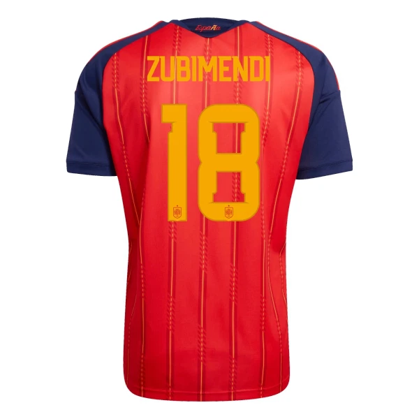 Spanien ZUBIMENDI 18 Fodboldtrøje Herre Hjemmebane VM 2026