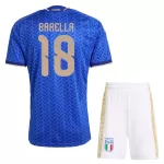 Italien Barella 18 Fodboldtrøje Børn Hjemmebane VM 2026