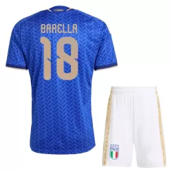 Italien Barella 18 Fodboldtrøje Børn Hjemmebane VM 2026