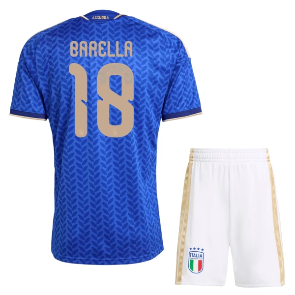 Italien Barella 18 Fodboldtrøje Børn Hjemmebane VM 2026