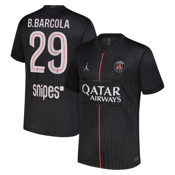 Paris Saint-Germain B. Barcola 29 Fodboldtrøje Herre Fjerde Jordan 25/26