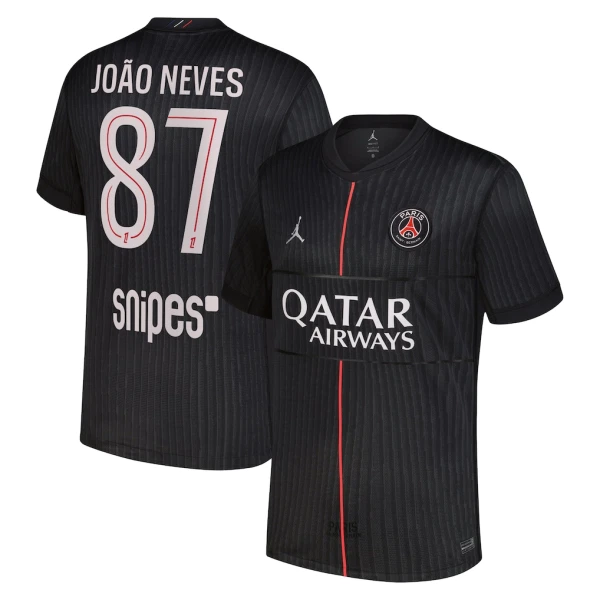 Paris Saint-Germain Joao Neves 87 Fodboldtrøje Herre Fjerde Jordan 25/26