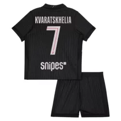 Paris Saint-Germain Kvaratskhelia 7 Fodboldtrøje Børn Fjerde Jordan 25/26