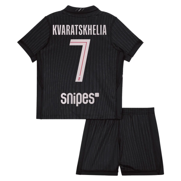 Paris Saint-Germain Kvaratskhelia 7 Fodboldtrøje Børn Fjerde Jordan 25/26