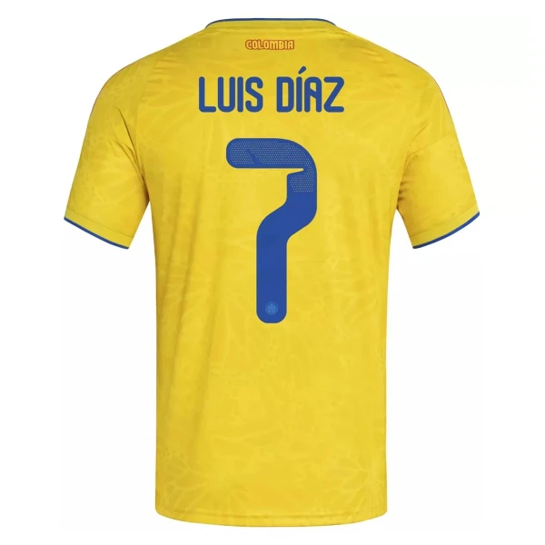 Colombia Luis Díaz 7 Fodboldtrøje Herre Hjemmebane VM 2026 Colombia Luis Díaz 7 Fodboldtrøje Herre Hjemmebane VM 2026