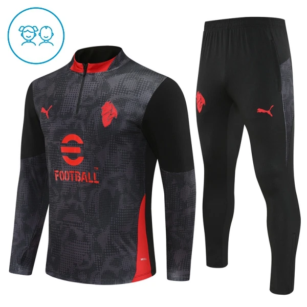AC Milan Trænings sweatshirt sæt Børn 25/26 Sort