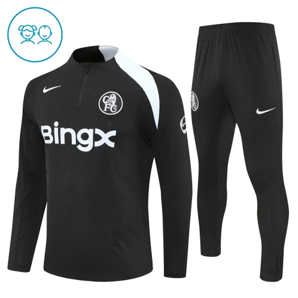 Chelsea Trænings sweatshirt sæt Børn 25/26 Sort