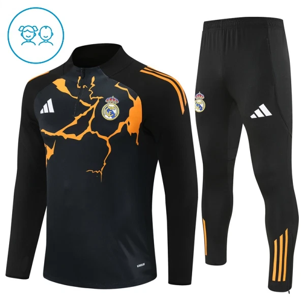 Real Madrid Trænings sweatshirt sæt Børn 25/26 Sort