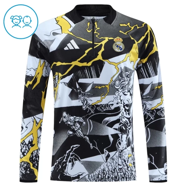 Real Madrid Marvel Trænings sweatshirt sæt Børn 26/27 Sort