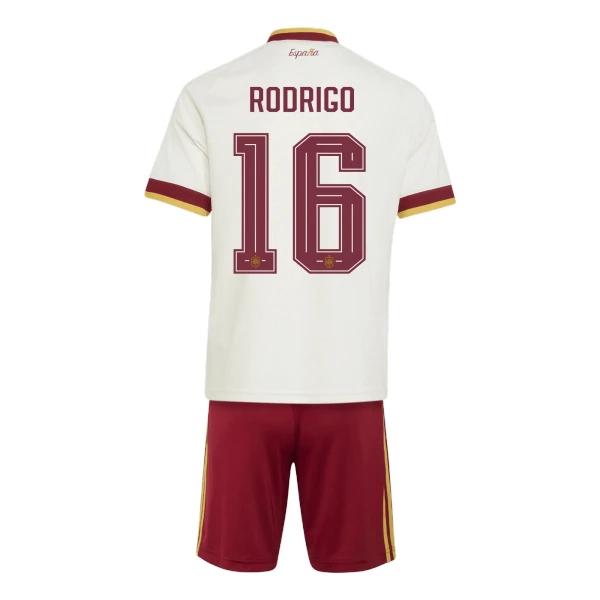 Spanien Rodrigo 16 Fodboldtrøje Børn Udebane VM 2026