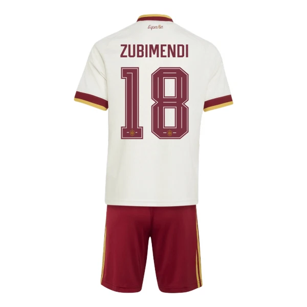 Spanien Zubimendi 18 Fodboldtrøje Børn Udebane VM 2026
