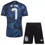Argentina De Paul 7 Fodboldtrøje Børn Udebane VM 2026