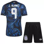 Argentina J. Alvarez 9 Fodboldtrøje Børn Udebane VM 2026