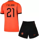Holland Frenkie de Jong 21 Fodboldtrøje Børn Hjemmebane VM 2026