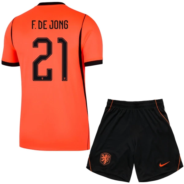 Holland Frenkie de Jong 21 Fodboldtrøje Børn Hjemmebane VM 2026