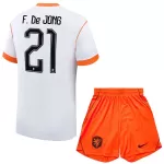 Holland Frenkie de Jong 21 Fodboldtrøje Børn Udebane VM 2026