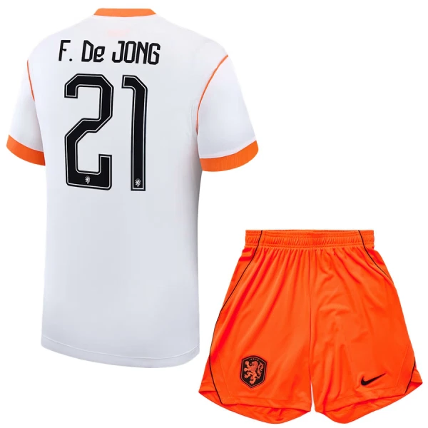 Holland Frenkie de Jong 21 Fodboldtrøje Børn Udebane VM 2026
