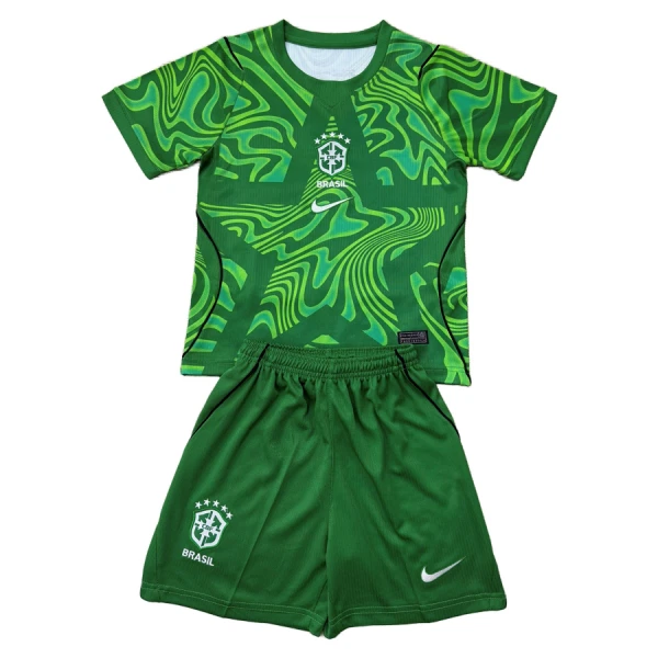 Brasilien Målmandstrøje Børn Hjemmebane VM 2026 Grøn