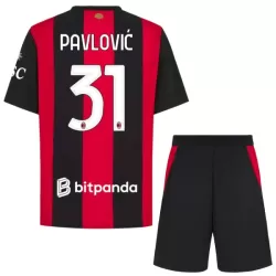 AC Milan Pavlovic 31 Fodboldtrøje Børn Hjemmebane 26/27 AC Milan Pavlovic 31 Fodboldtrøje Børn Hjemmebane 26/27