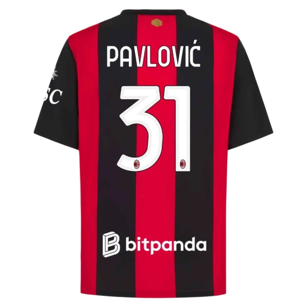 AC Milan Pavlovic 31 Fodboldtrøje Herre Hjemmebane 26/27 AC Milan Pavlovic 31 Fodboldtrøje Herre Hjemmebane 26/27