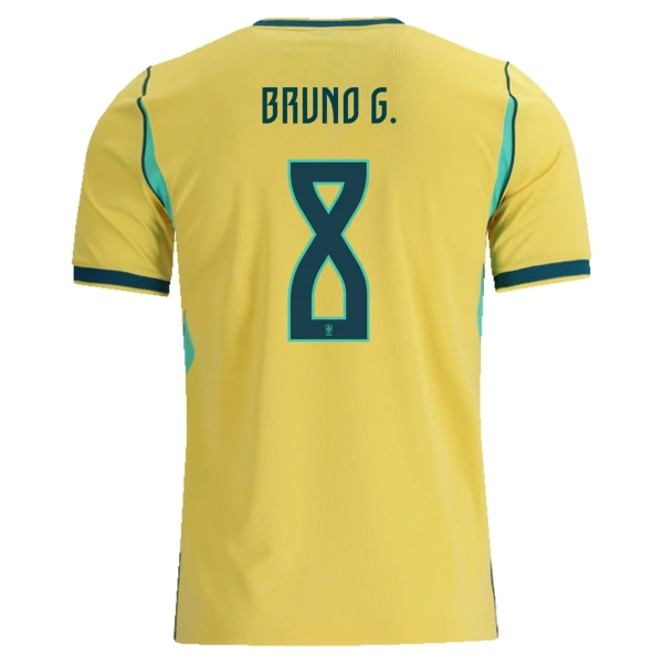Brasilien Bruno Guimaraes 8 Fodboldtrøje Herre Hjemmebane VM 2026 Brasilien Bruno Guimaraes 8 Fodboldtrøje Herre Hjemmebane VM 2026