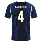 Brasilien Marquinhos 4 Fodboldtrøje Herre Udebane VM 2026